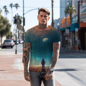 T-shirts pour hommes Summer -shirt World Universe 3D Printing Casual Fashion