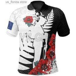T-shirts pour hommes Chemises d'été Femmes pour hommes Nouvelle-Zélande Anzac Nous nous souviendrons d'eux Polos 3D imprimés courts Slve T dessus de chemise en vrac mâle Y240321