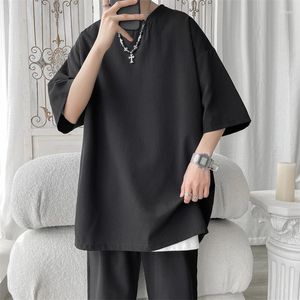 Camisetas masculinas de verão, camiseta de manga curta, moda masculina, preto, branco, oversized, streetwear, camiseta masculina de gola redonda, tamanho grande