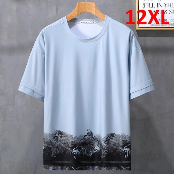 Camisetas para hombre, camiseta de manga corta de verano, camisa de talla grande para hombre, camisetas falsas de dos piezas, camisetas grandes 12XL, camiseta informal de moda para hombre