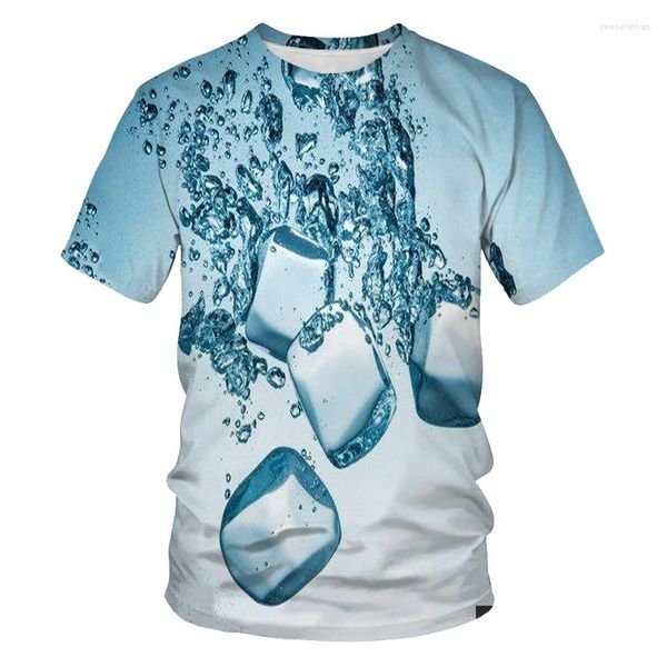 T-shirts pour hommes Vêtements d'été à manches courtes 2023 Style de vente Creative Goutte de pluie Liquide Impression 3D T-shirt numérique Tendance de la mode