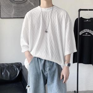 Heren t shirts zomer korte mouwen t-shirt mannen mode oversized shirt streetwear Korean los round nek ijs zijden t-shirt heren heren top m-2xl