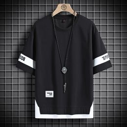 Camisetas de hombre Verano Manga corta Harajuku Corea Moda Blanco Negro Camiseta Streetwear Hip Hop Camiseta de gran tamaño Camisetas para hombre Camiseta Ropa 230418