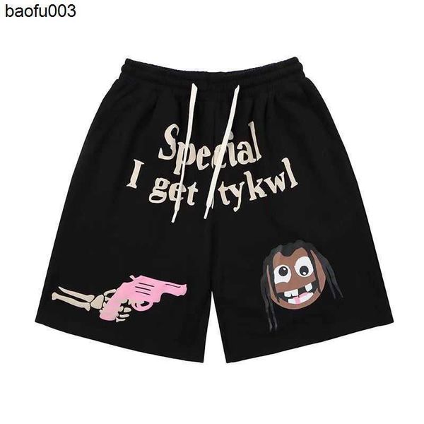 Camisetas para hombres Pantalones cortos de verano Gun Element Print Mujeres Hombres Pantalones hasta la rodilla Harajuku Mujer Baggy cintura alta Pantalones de cinco puntos Cartoon y2k hombres shorts J230522