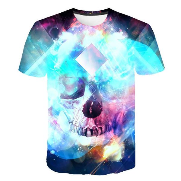 T-shirts pour hommes Summer Skull T-shirt Hommes 3D T-shirt Chemises colorées Galaxy 2022 Vêtements drôles Vintage ClothingMen'sMen'sMen's