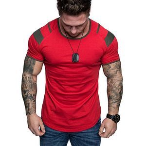 T-shirts pour hommes Summer Splicing Coton à manches courtes T-shirt Hommes Casual O-Cou Hip Hop Tshirt Mâle Lâche Slim Tees Tops Taille US M- 3XL