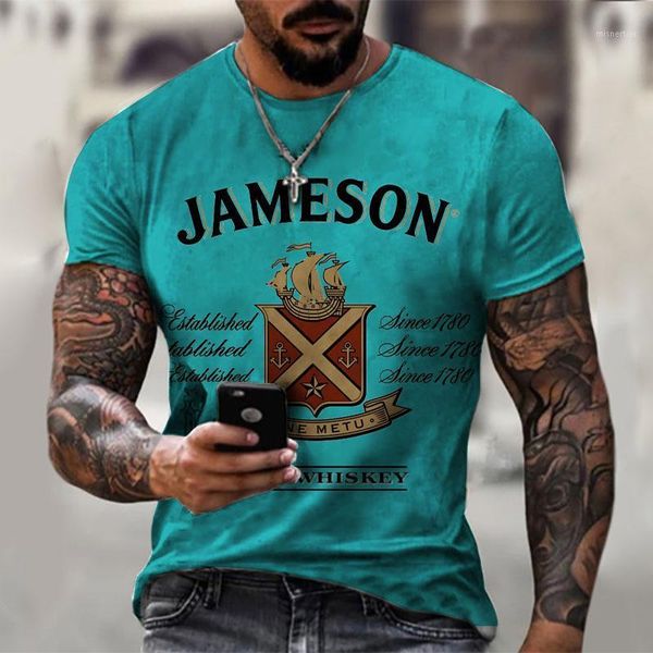 T-shirts pour hommes Summer Street Jameson Irish T Shirt Mode T-shirts à manches courtes Homme 3D Imprimé Oversize Tops Graphic Pull TeeMen's Me