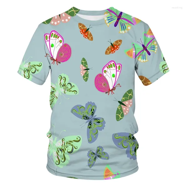 T-shirts masculins Style d'été Printing Butterfly et T-shirts pour femmes Streetwear de mode