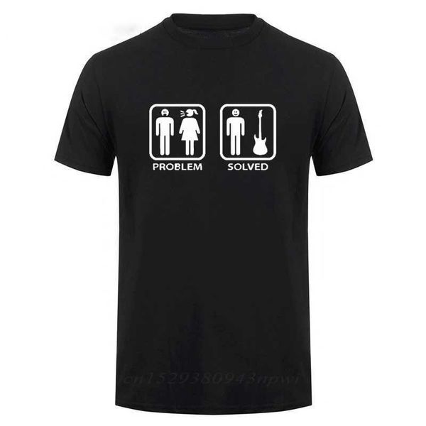 T-shirts masculins T-shirt de style été résolu T-shirt de guitare pour hommes Strings de basse acoustique électrique o coude drôle chemise classique ropa hombre t240510