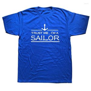 Camisetas para hombre, estilo veraniego, Trust Me I'm A Sailor, Camisetas de manga corta de algodón divertidas con forma de vela, Camisetas, ropa