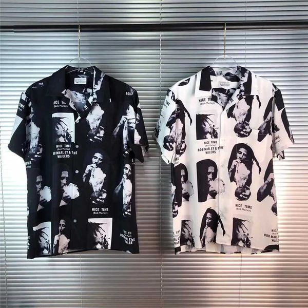 Camisetas para hombres Estilo de verano WACKO MARIA Hawaii Camisas Hombres Mujeres Camisa corta Camiseta Hombres Ropa Moda japonesa J240228