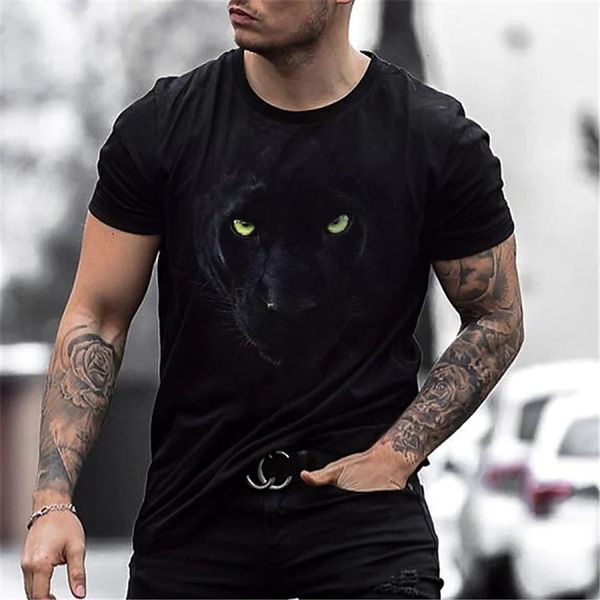 T-shirts pour hommes T-shirt d'été T-shirt graphique animal Pull O Neck Wolf Imprimer 3d surdimensionné Designer Tops Noir Casual Vintage Homme Vêtements 230419