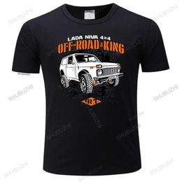 Heren T-shirts Zomer T-shirt Zwart Korte mouw Toppen voor mannen Lada Nive 4x4 Off-road King Cotton Brand T-shirt Men Print Teeshirt Oversized 230131