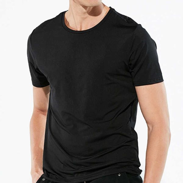 T-shirts pour hommes T-shirt d'été Chemises respirantes Séchage rapide Sport Hommes Loisirs Noir Manches courtes Casual T-shirt en soie de glace Solide O-Cou T230103
