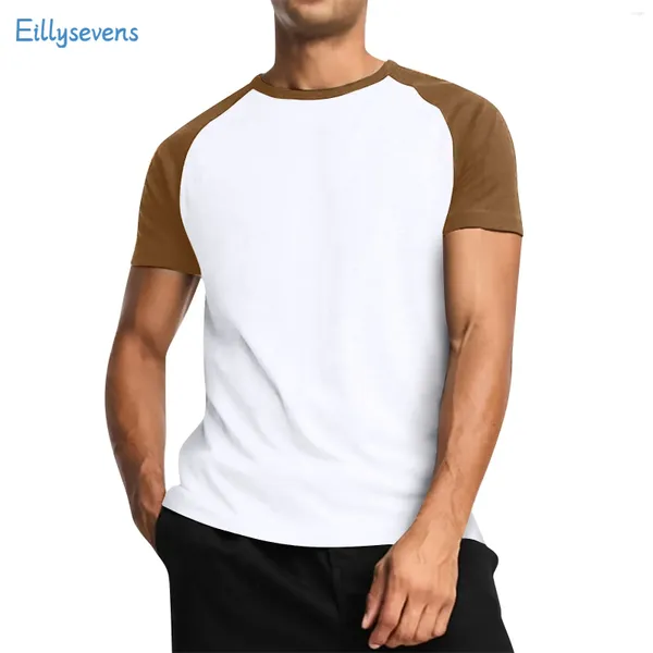 T-shirts pour hommes T-shirt d'été Daily Cauvre Caussal Tops à manches courtes Couture Couleur Couw Coule Raglan Sleets Basic Raccord