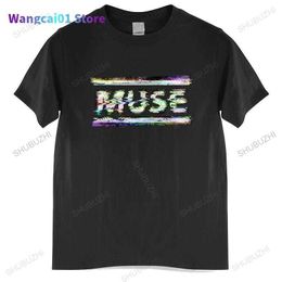 Heren T-shirts Zomer T-shirt Men Brand Teeshirt Muse Static Black T-shirt Nieuwe band Merch Tops Heren T-shirt RO Size tops 0301H23