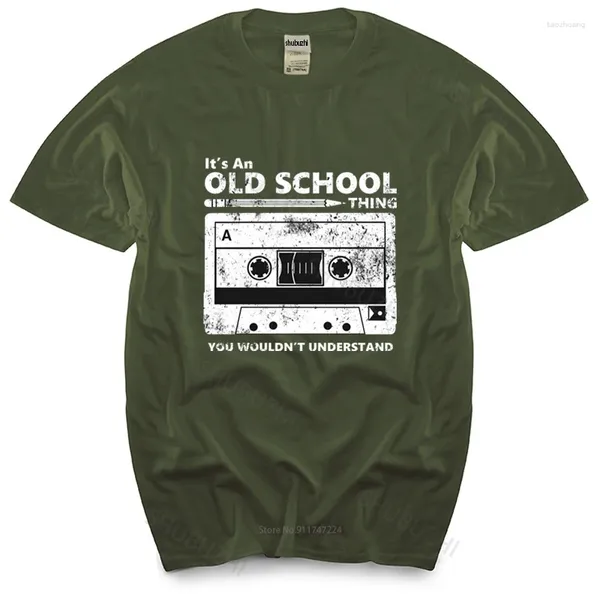 Camisetas para hombres Camiseta de verano Hombres Marca Teeshirt Cinta de casete Lápiz Boombox Auriculares Mixtape Old School Dj Deejay Tee Algodón Hombre Camisa