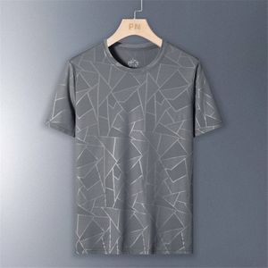 Heren T-shirts Zomer T-shirt Mannen Ademend Cool T-shirt Shirt Shirt Shirt O-Neck Tops Tees Fashion Casual Geometric Line Print 230412