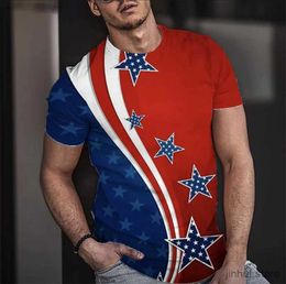 Heren T-shirts Zomer T-shirt Men Korte 3D-print Fashion Tops Casual Tee American Flag Harajuku Sleeve shirts oversized T-shirt straatkleding