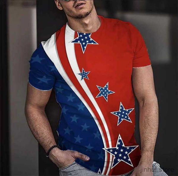 T-shirts masculins T-shirt d'été Hommes courts 3D imprimer des hauts de mode décontractés