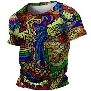 Heren T-shirts Zomer T-shirts 3D Print Korte mouw Tops Boheemse Shirt Voor Man Streetwear Oversized Tee Mannen Vintage Kleding