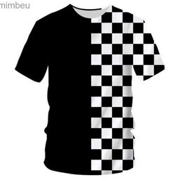Homens camisetas Verão Camiseta Homme Moda O Pescoço 3D Camisetas Impresso Preto e Branco Manta Hip Hop 5XL 6XL Habiliment ManL240110