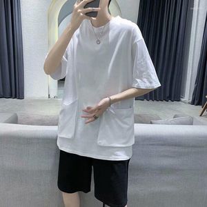 T-shirts pour hommes Summer Teen T-shirt de couleur unie de haute qualité Vêtements en coton confortables Hip-Hop 2023 Mode All-Match Casual Streetwear Top