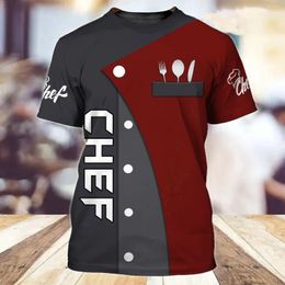 Camisetas para Hombre Marea de Verano Moda Cuchillo de Chef Imagen Camisetas para Hombres Camisetas Informales con Estampado 3D Hip Hop Personalidad Cuello Redondo Tops de Manga Corta