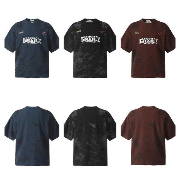 T-shirts masculins T-shirt T-shirt Summer Dye GRALLZ T-shirt Heavy Duty Sharping de haute qualité Tops Tops pour hommes surdimensionnés surdimensionnés surdimensionnés J240402