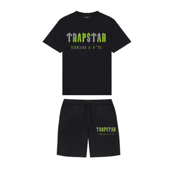 T-shirts pour hommes Summer Trapstar T-shirt en coton imprimé Hommes Shorts de plage Ensembles Streetwear Survêtement Sportswear 2023ss
