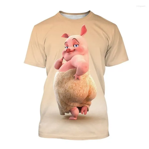 Camisetas para hombre, tendencia de verano, camisa con patrón 3D para hombre, Top de manga corta, estampado Animal a la moda, Material transpirable, cuello redondo de gran tamaño