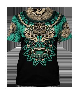 Heren T-shirts Zomertrend Harajuku Mexicaanse Aztec Quetzon Heren Casual T-shirt Street Fashion Classic Retro O-Neck Loose Senior 3D Gedrukte top 230519