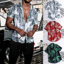 Heren t shirts zomer vintage casual shirt heren bloemen korte mouw tops tee Hawaiian Camicia uomo chemise