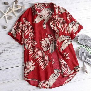T-shirts pour hommes été Vintage décontracté hommes Floral à manches courtes hauts t-shirt hawaïen Camicia Uomo Chemise 612