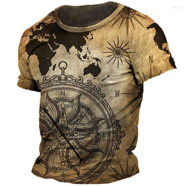 Hommes t-shirts été Vintage T-shirt pour hommes surdimensionné t-shirt bateau ancre motif O cou ample à manches courtes haut vêtements décontractés 6XL