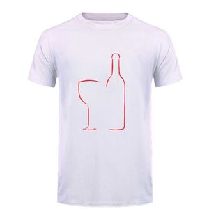 T-shirts masculins Verre de vin d'été et bouteille T-shirt Fashion O-Neck T-shirt à manches courtes HEMPS MEN Vêtements Q240517