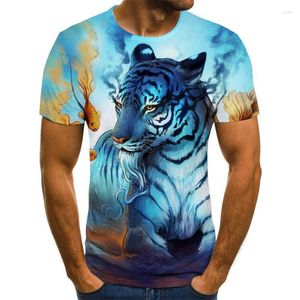 T-shirts voor heren Zomer Dames Casual T-shirt Mode 3D Dierenprint Jonge knappe Ronde hals Korte mouwen Top Tee