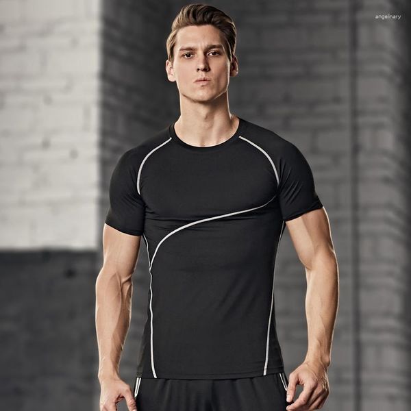 T-shirts pour hommes Vêtements d'entraînement d'été Gilet à manches courtes T-shirt de course à pied de sport à séchage rapide Chemise de costume d'entraînement de basket-ball ajustée