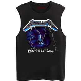 T-shirts pour hommes été Y2K T-shirt de remise en forme pour hommes Style Rock en métal surdimensionné sans manches Vintage vêtements masculins respirant décontracté rétro homme hauts Tee 230718