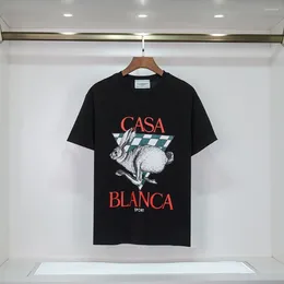 T-shirts pour hommes SummerCASBIANCA IETTER IOGO PRINT et femmes TOUT COURT TAILLE TIDE BR CASA COTON ROP T-shirt 80067