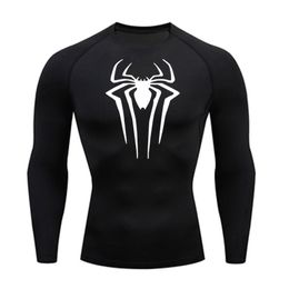 T-shirts voor heren Zonbescherming Sport Second Skin Hardloop-T-shirt Fitness Rashgarda MMA Compressieshirt met lange mouwen Trainingskleding 230825