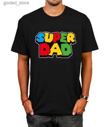 T-shirts pour hommes Sunfiz YF Super Dad T-shirt Super Mom Mens T-shirt Fête des Pères Cadeau Papa Mens T-shirt Top T-shirt 100% coton T-shirt Q240316