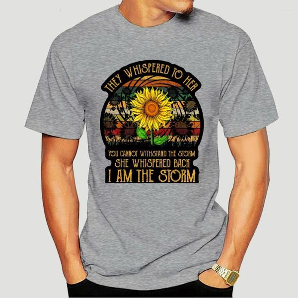 Camisetas para hombre, signo de la paz de girasol, le susurraron que no puedes soportar la camisa de calle Theharajuku Ment-Shirt-4767D