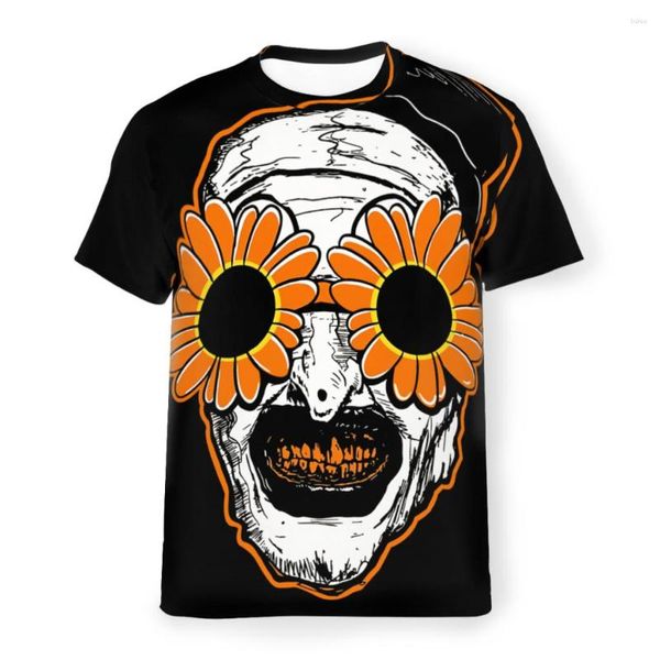 Camisetas para hombre, gafas de sol de girasol, arte Terrifier 2, camiseta de poliéster única, película de terror, camisa fina creativa de alta calidad, manga corta