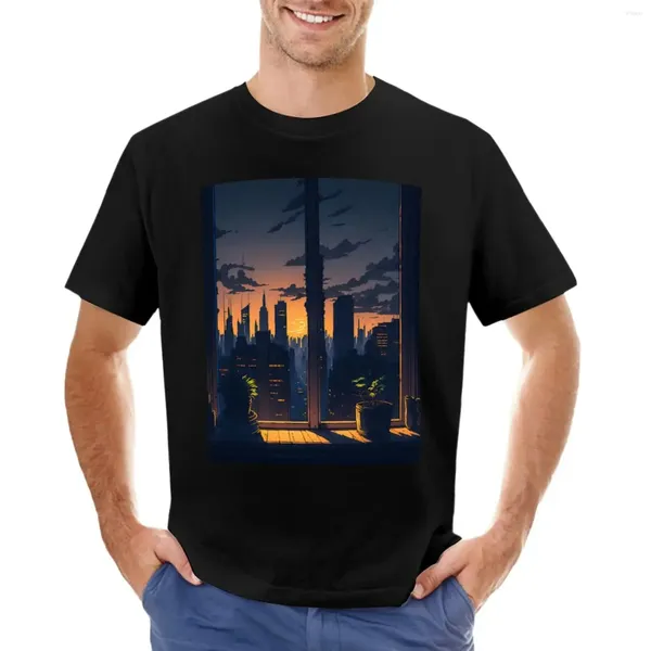 Camisetas para hombres Camisetas de estampado de paisajes atardeceres hombre/ mujer moda casual de manga corta hombres de verano camisa redonda de cuello unisex