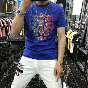 T-shirts pour hommes Super Soft Top Brand Quickly Send Summer T-Shirt pour hommes Diamond Design Shiny Leopard Short SleevesMen's