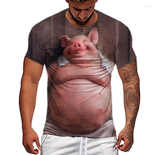 Camisetas para hombre, camiseta divertida SuperCool para hombre y mujer, ropa informal de calle de Hip Hop, camiseta de manga corta con estampado 3D de gráfico de cerdo