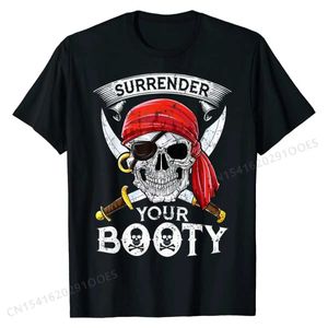 Les t-shirts masculins abandonnent votre butin T-shirt Pirate Skull drôle Roger Tops Ts Hot Vente Cool Cotton Mens Tshirts Cool T240425