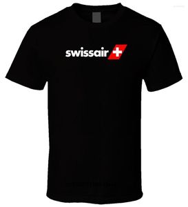 T-shirts pour hommes Swiss Air Airline Imprimé Hommes Confortable Coton Casual Tops Basiques Cool Tee Taille S - 4XL