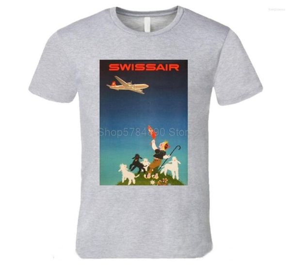 T-shirts pour hommes Swissair Poster Mountains Retro Old Times Shirt T-shirt Homme Hipster Tops